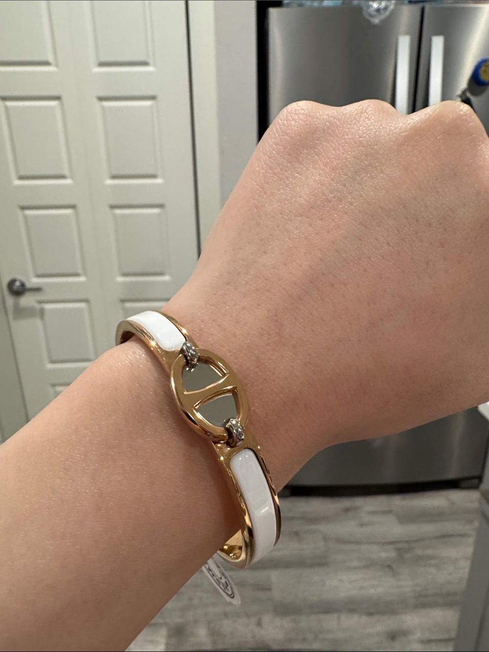 H Style Mini Clic Chaine d’Ancre Bracelet – White & Gold